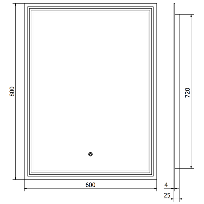 Mexen Taco osvětlené koupelnové zrcadlo 60 x 80 cm, LED 6000K, protimlhavé - 9805-060-080-611-00