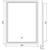 Mexen Taco osvětlené koupelnové zrcadlo 60 x 80 cm, LED 6000K, anti-pára - 9805-060-080-611-00