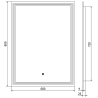 Mexen Taco osvětlené koupelnové zrcadlo 60 x 80 cm, LED 6000K, antifog - 9805-060-080-611-00