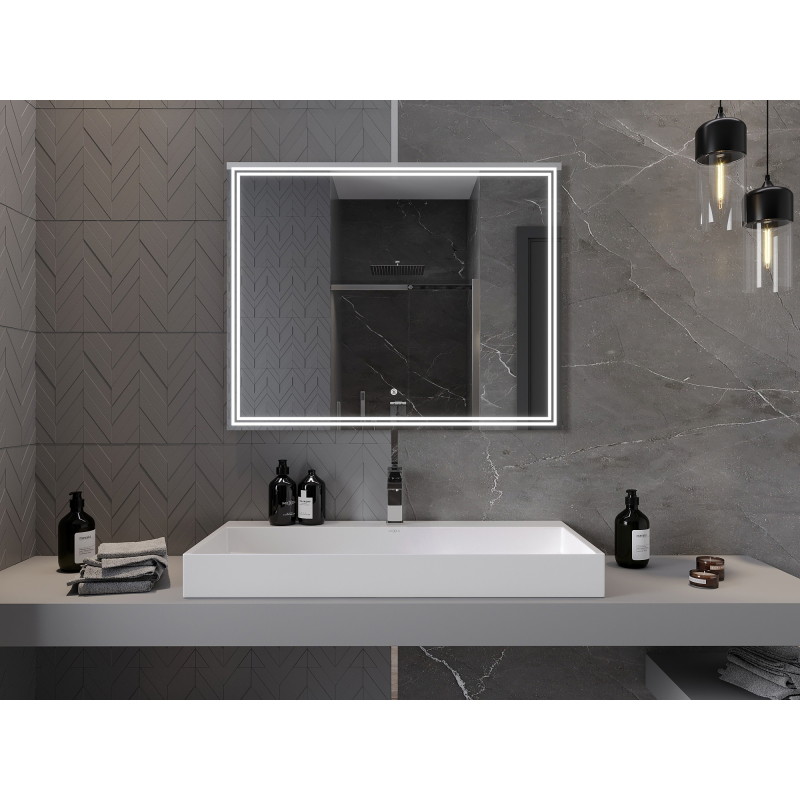 Mexen Taco zrcadlo do koupelny s podsvícením 100 x 80 cm, LED 6000K, proti zamlžování - 9805-100-080-611-00