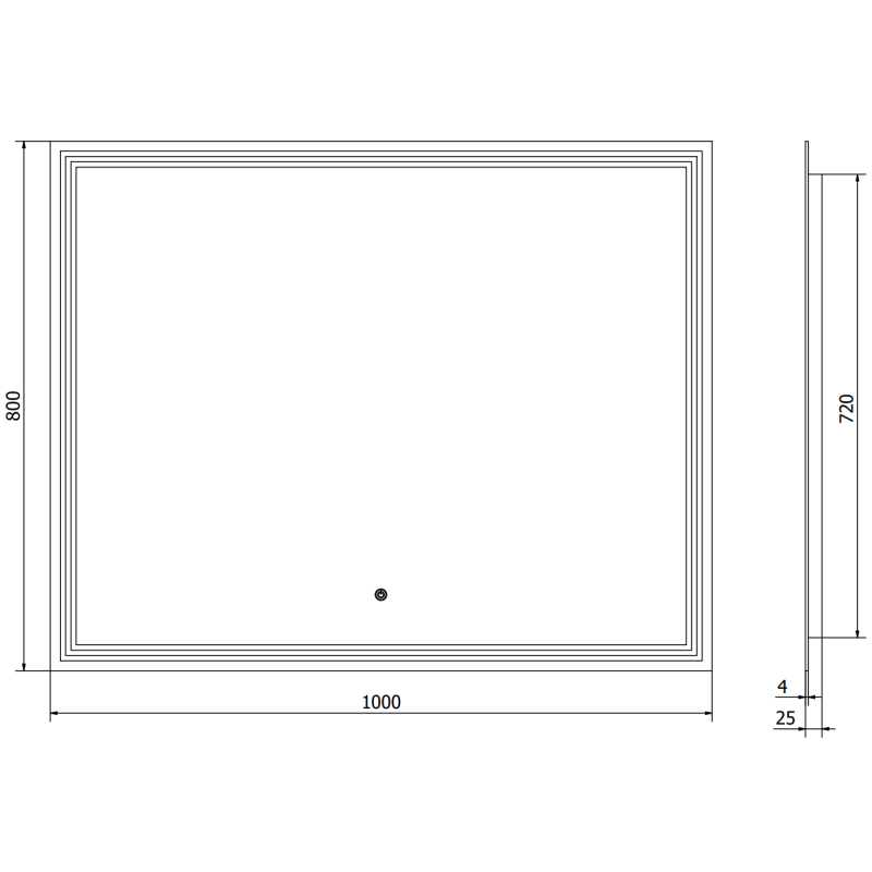 Mexen Taco koupelnové zrcadlo podsvícené 100 x 80 cm, LED 6000K, proti zamlžení - 9805-100-080-611-00