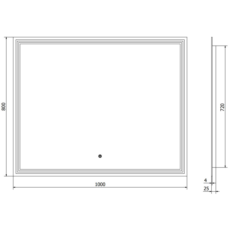 Mexen Taco zrcadlo do koupelny s podsvícením 100 x 80 cm, LED 6000K, proti zamlžování - 9805-100-080-611-00