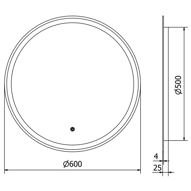 Mexen Gobi koupelnové zrcadlo podsvícené, kulaté 60 cm, LED 6000K, proti mlze - 9801-060-060-611-00
