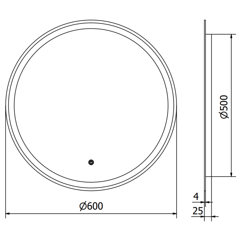 Mexen Gobi koupelnové zrcadlo s podsvícením, kulaté 60 cm, LED 6000K, protimlžící - 9801-060-060-611-00