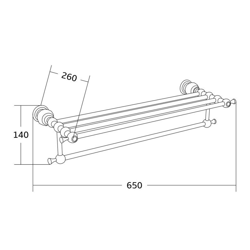 Mexen Estela polička na ručník, chrom - 7011520-00