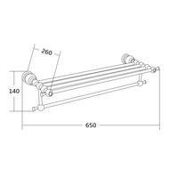 Mexen Estela polička na ručník, chrom - 7011520-00