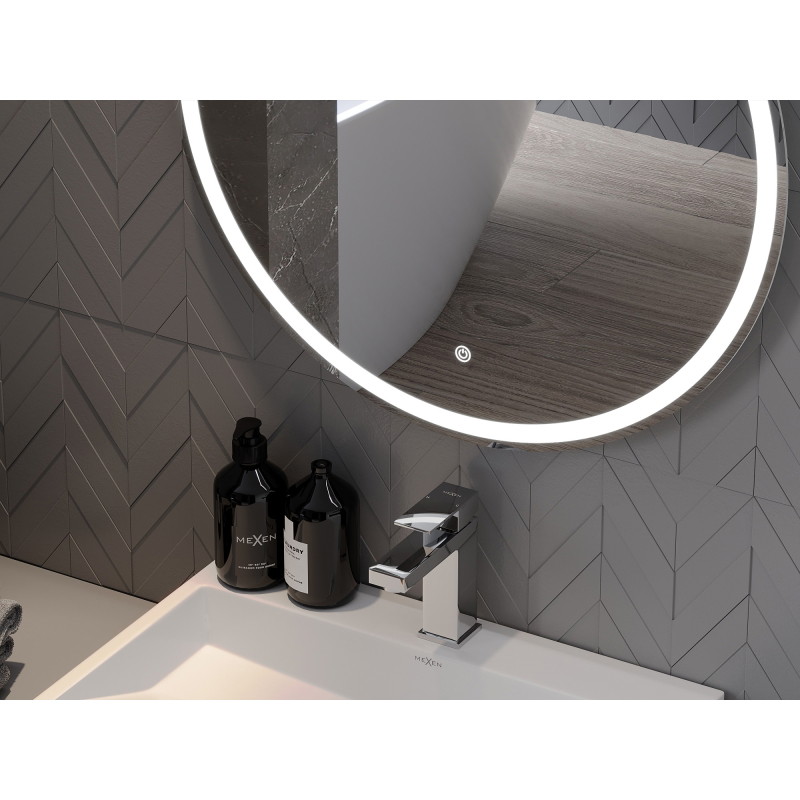 Mexen Gobi koupelnové zrcadlo s podsvícením, kulaté 100 cm, LED 6000K, protizamlžovací - 9801-100-100-611-00