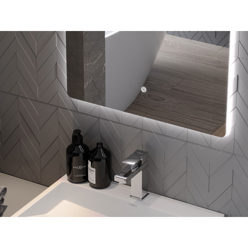 Mexen Sun koupelnové zrcadlo podsvícené 60 x 80 cm, LED 6000K, proti zamlžení - 9807-060-080-611-00