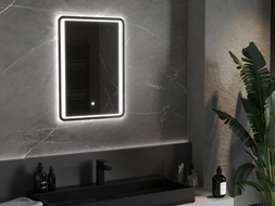 Mexen Zusa podsvícené koupelnové zrcadlo 50 x 70 cm, LED 6000K, ventilátor - 9808-050-070-611-00