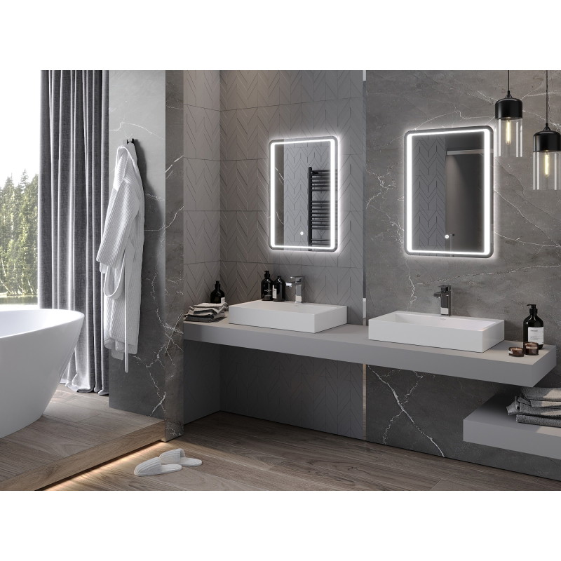 Mexen Zusa osvětlené koupelnové zrcadlo 50 x 70 cm, LED 6000K, proti mlze - 9808-050-070-611-00