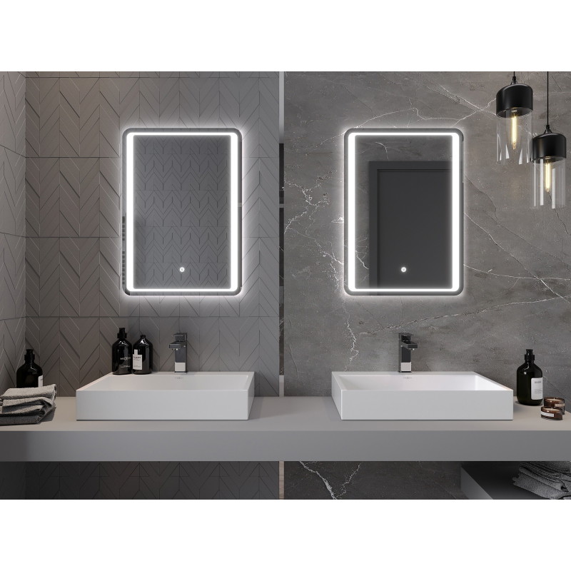 Mexen Zusa osvětlené koupelnové zrcadlo 50 x 70 cm, LED 6000K, protimlžicí - 9808-050-070-611-00