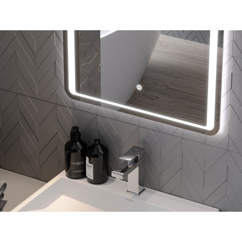 Mexen Zusa osvětlené koupelnové zrcadlo 50 x 70 cm, LED 6000K, protimlžicí - 9808-050-070-611-00