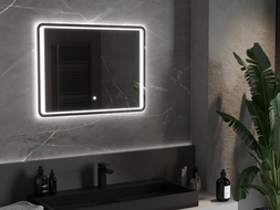 Mexen Zusa podsvícené koupelnové zrcadlo 80 x 60 cm, LED 6000K, ventilátor - 9808-080-060-611-00