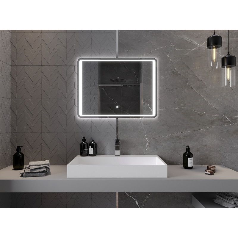 Mexen Zusa koupelnové zrcadlo s podsvícením 80 x 60 cm, LED 6000K, proti zamlžení - 9808-080-060-611-00