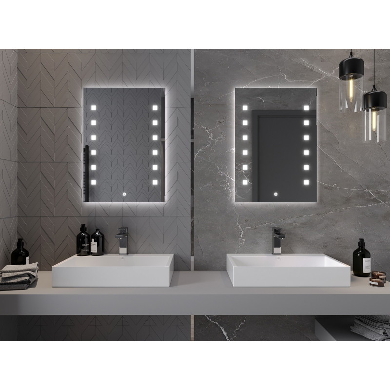 Mexen Ner podsvícené koupelnové zrcadlo 50 x 70 cm, LED 6000K, proti zamlžení - 9809-050-070-611-00