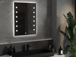 Mexen Ner osvětlené koupelnové zrcadlo 60 x 80 cm, LED 6000K, proti zamlžení - 9809-060-080-611-00