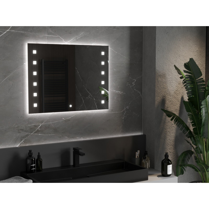 Mexen Ner koupelnové zrcadlo s podsvícením 80 x 60 cm, LED 6000K, antivlna - 9809-080-060-611-00