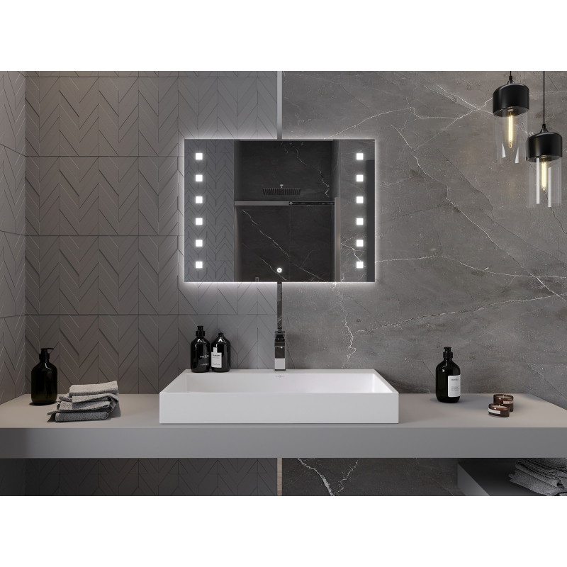 Mexen Ner koupelnové zrcadlo s podsvícením 80 x 60 cm, LED 6000K, antivlna - 9809-080-060-611-00