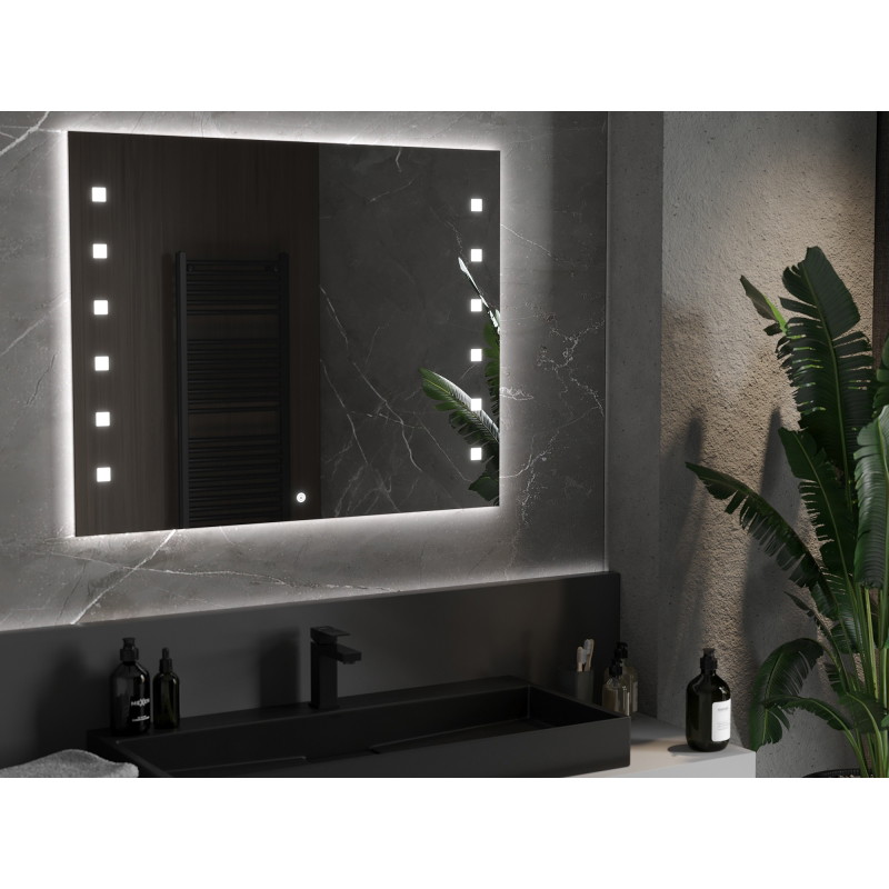 Mexen Ner osvětlené koupelnové zrcadlo 100 x 80 cm, LED 6000K, protizamlžovací - 9809-100-080-611-00