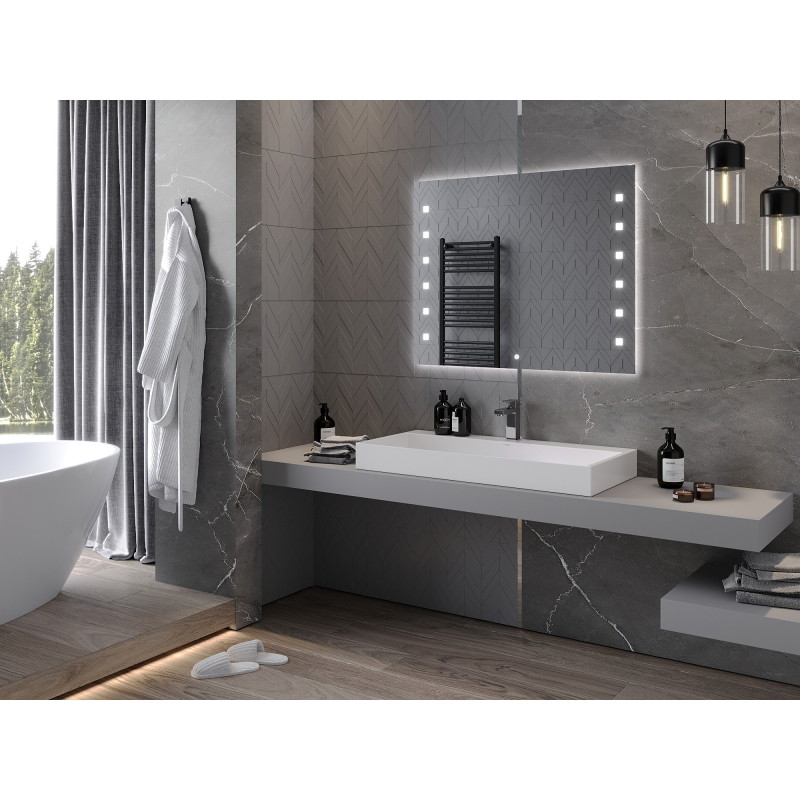 Mexen Ner osvětlené koupelnové zrcadlo 100 x 80 cm, LED 6000K, protizamlžovací - 9809-100-080-611-00