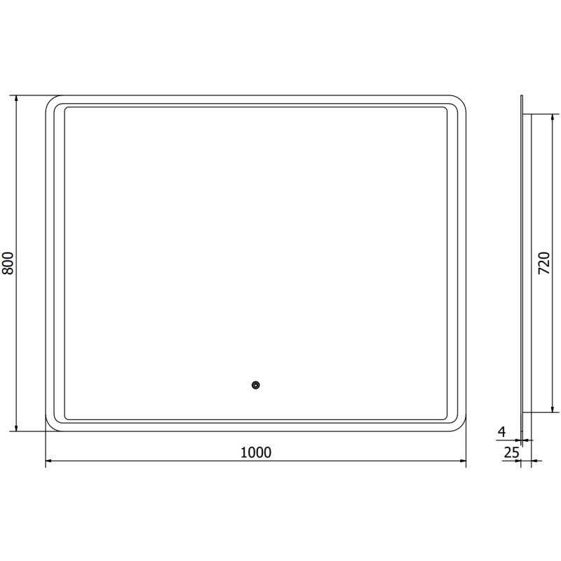 Mexen Zusa koupelnové zrcadlo s podsvícením 100 x 80 cm, LED 6000K, protimlžící - 9808-100-080-611-00