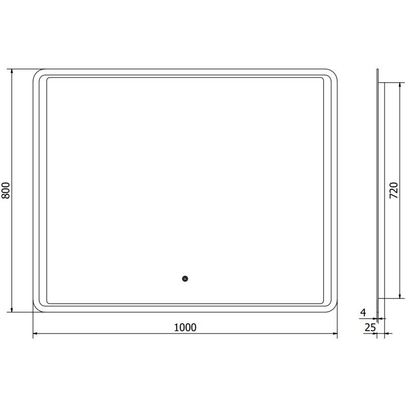 Mexen Zusa podsvícené koupelnové zrcadlo 100 x 80 cm, LED 6000K, proti zápar - 9808-100-080-611-00
