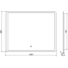 Mexen Zusa koupelnové zrcadlo s podsvícením 100 x 80 cm, LED 6000K, protimlžící - 9808-100-080-611-00