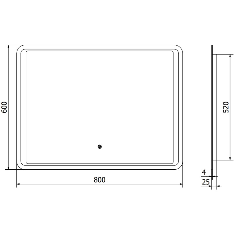 Mexen Zusa koupelnové zrcadlo s podsvícením 80 x 60 cm, LED 6000K, proti zamlžení - 9808-080-060-611-00
