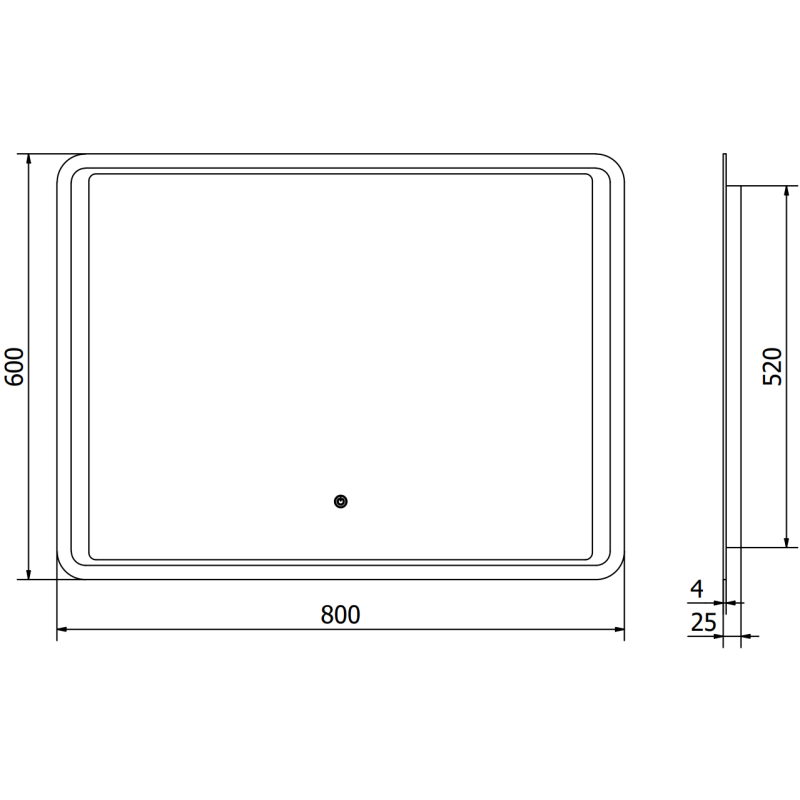 Mexen Zusa osvětlené koupelnové zrcadlo 80 x 60 cm, LED 6000K, anti-pára - 9808-080-060-611-00