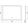 Mexen Zusa osvětlené koupelnové zrcadlo 80 x 60 cm, LED 6000K, antifog - 9808-080-060-611-00
