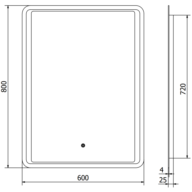 Mexen Zusa koupelnové zrcadlo s osvětlením 60 x 80 cm, LED 6000K, antipára - 9808-060-080-611-00
