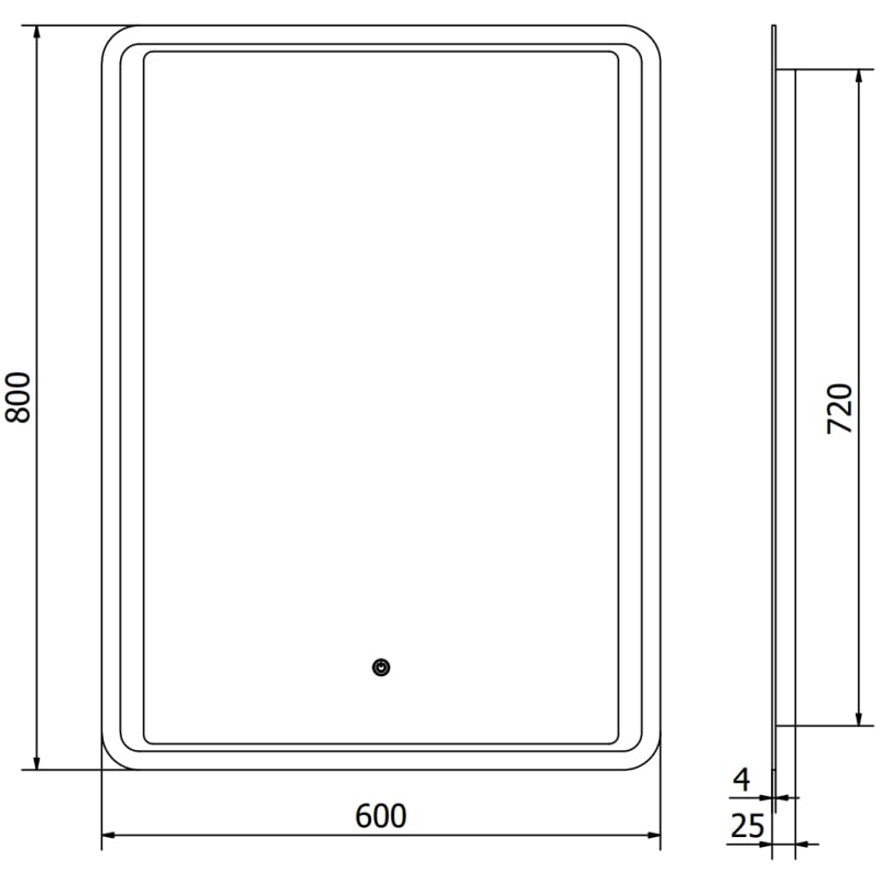 Mexen Zusa osvětlené koupelnové zrcadlo 60 x 80 cm, LED 6000K, anti-fog - 9808-060-080-611-00
