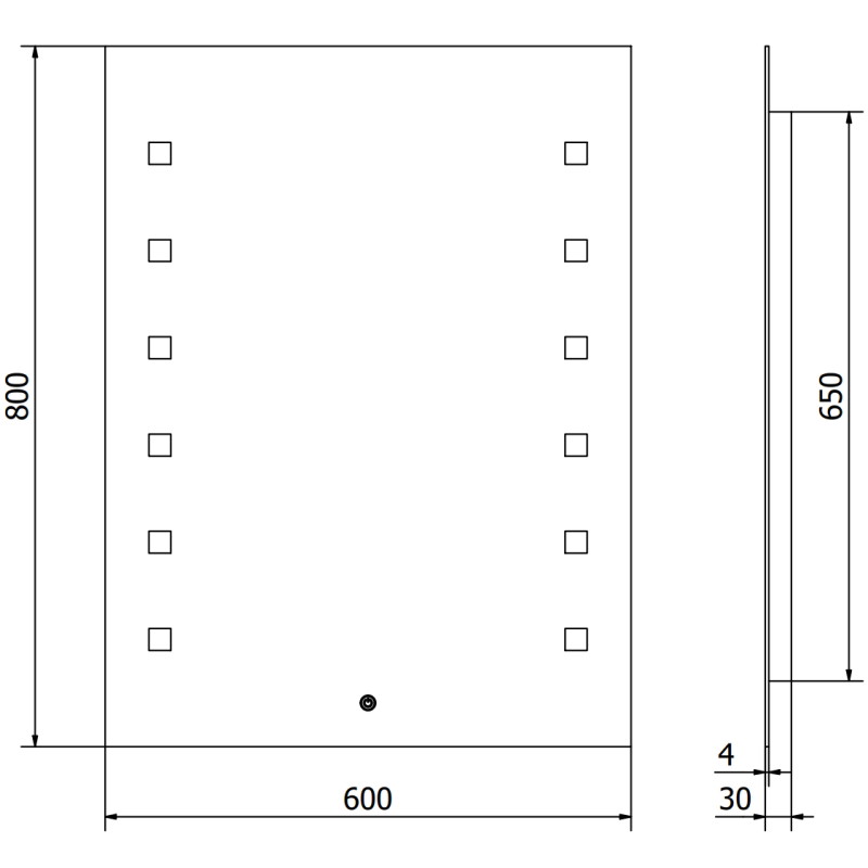Mexen Ner podsvícené koupelnové zrcadlo 60 x 80 cm, LED 6000K, proti zamlžování - 9809-060-080-611-00