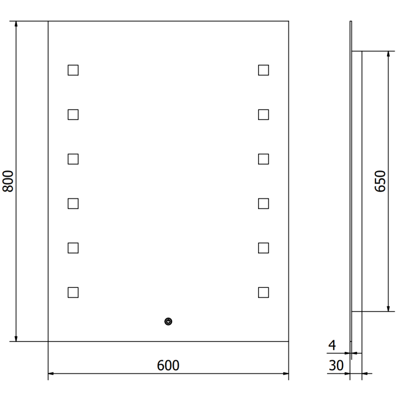 Mexen Ner zrcadlo koupelnové podsvícené 60 x 80 cm, LED 6000K, antivlna - 9809-060-080-611-00
