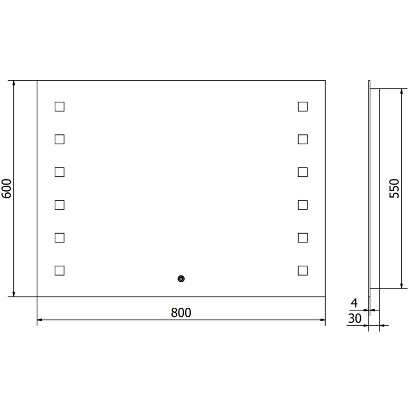 Mexen Ner koupelnové LED zrcadlo 80 x 60 cm, 6000K, protimlžící - 9809-080-060-611-00