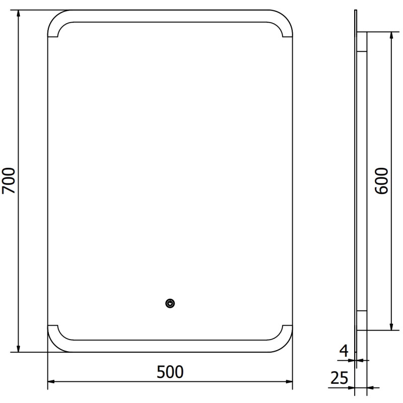 Mexen Nida podsvícené koupelnové zrcadlo 50 x 70 cm, LED 6000K, antifog - 9806-050-070-611-00