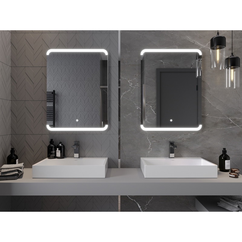 Mexen Nida osvětlené koupelnové zrcadlo 60 x 80 cm, LED 6000K, anti-mlha - 9806-060-080-611-00
