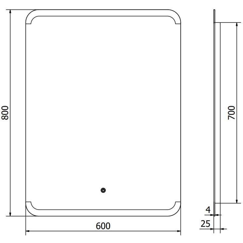 Mexen Nida osvětlené koupelnové zrcadlo 60 x 80 cm, LED 6000K, anti-pára - 9806-060-080-611-00