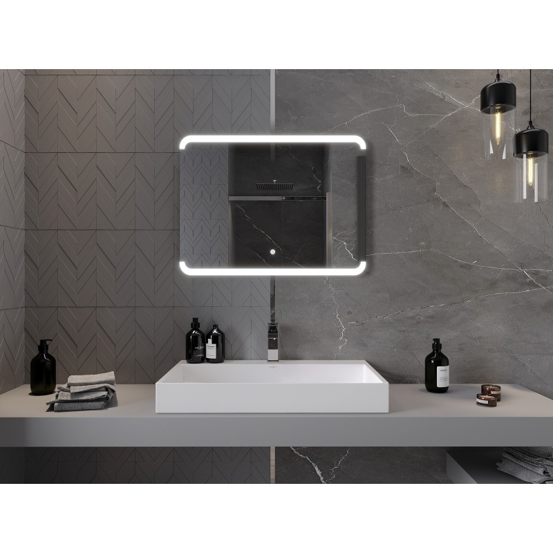 Mexen Nida osvětlené koupelnové zrcadlo 80 x 60 cm, LED 6000K, proti zamlžení - 9806-080-060-611-00