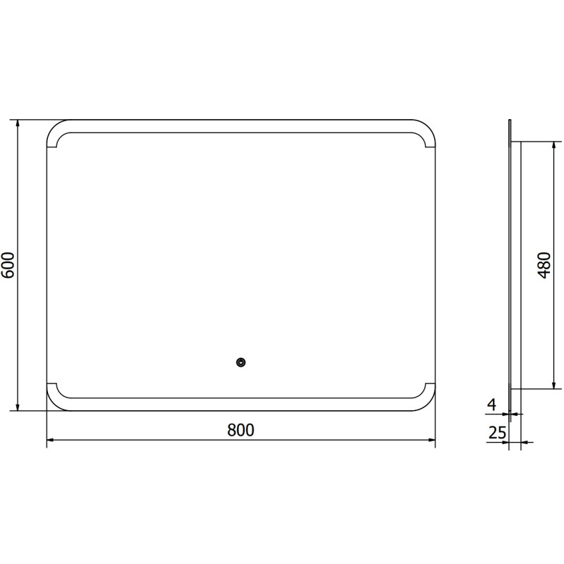 Mexen Nida koupeľnové zrcadlo s osvětlením 80 x 60 cm, LED 6000K, proti mlze - 9806-080-060-611-00