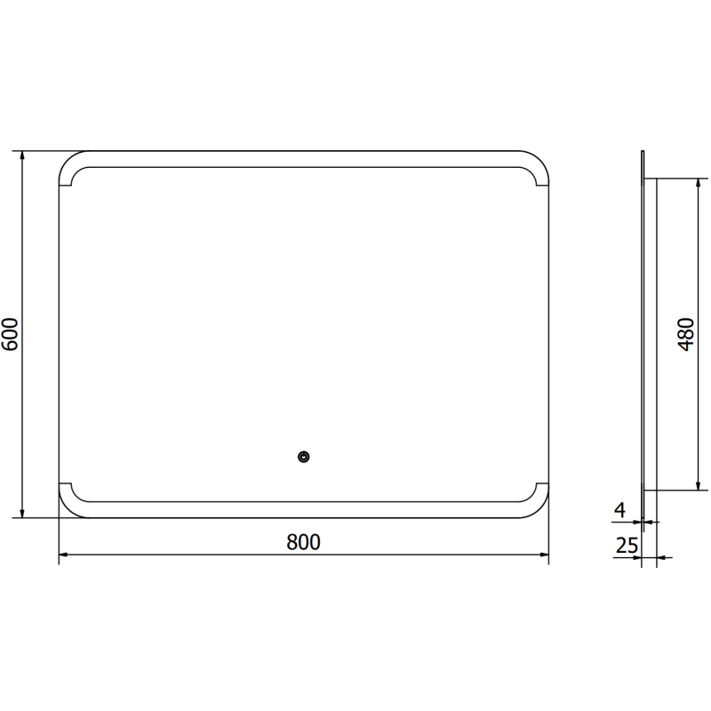 Mexen Nida osvětlené koupelnové zrcadlo 80 x 60 cm, LED 6000K, antifog - 9806-080-060-611-00