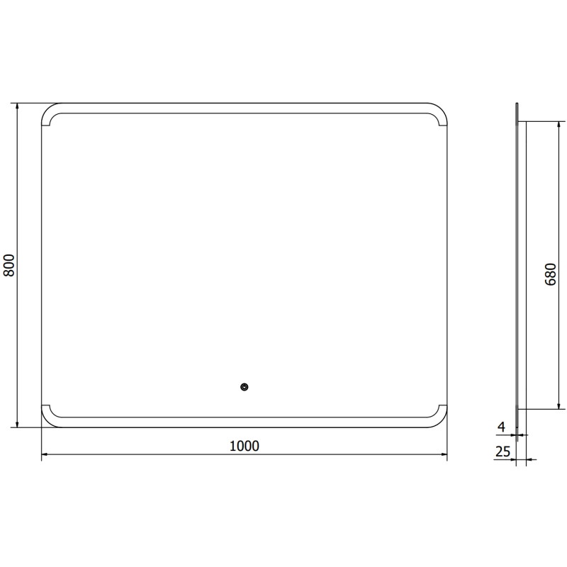 Mexen Nida osvětlené koupelnové zrcadlo 100 x 80 cm, LED 6000K, antifog - 9806-100-080-611-00