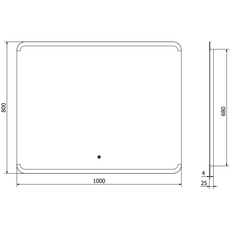Mexen Nida osvětlené koupelnové zrcadlo 100 x 80 cm, LED 6000K, proti zamlžení - 9806-100-080-611-00