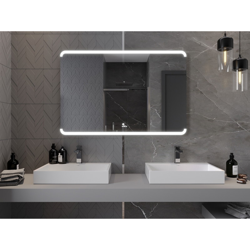 Mexen Nida osvětlené koupelnové zrcadlo 120 x 80 cm, LED 6000K, anti-fog - 9806-120-080-611-00