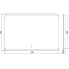 Mexen Nida koupelnové zrcadlo podsvícené 120 x 80 cm, LED 6000K, proti mlžení - 9806-120-080-611-00