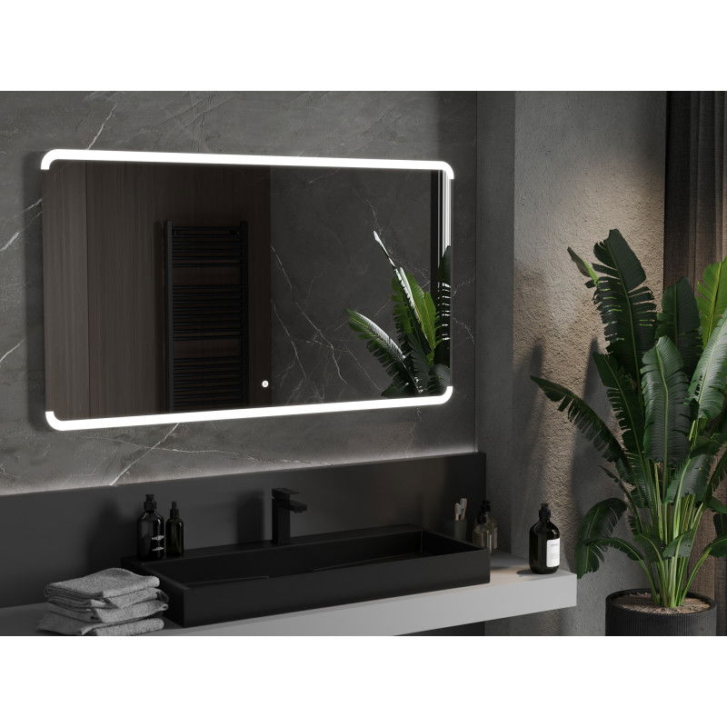 Mexen Nida osvětlené koupelnové zrcadlo 140 x 80 cm, LED 6000K, proti mlze - 9806-140-080-611-00