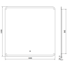 Mexen Nida osvětlené koupelnové zrcadlo 100 x 100 cm, LED 6000K, anti-pára - 9806-100-100-611-00