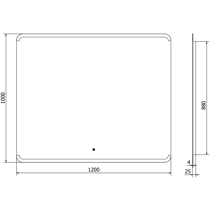 Mexen Nida koupelnové zrcadlo podsvícené 120 x 100 cm, LED 6000K, anti-pára - 9806-120-100-611-00