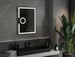 Mexen Onyx koupelnové zrcadlo s podsvícením a kosmetickým zrcátkem 60 x 80 cm, LED 6000K, proti mlze - 9813-060-080-611-00