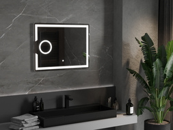 Mexen Onyx koupelnové zrcadlo s osvětlením a kosmetickým zrcátkem 80 x 60 cm, LED 6000K, proti mlze - 9813-080-060-611-00